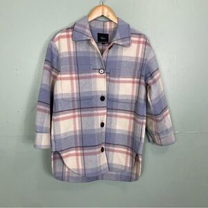 Rails Connie Plaid Wool Blend‎ Shirt Jacket Shacket Junean Plaid Small Blue Pink